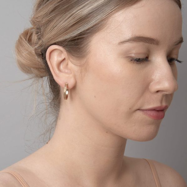 Woodland gold-plated hoop earrings - Image 3