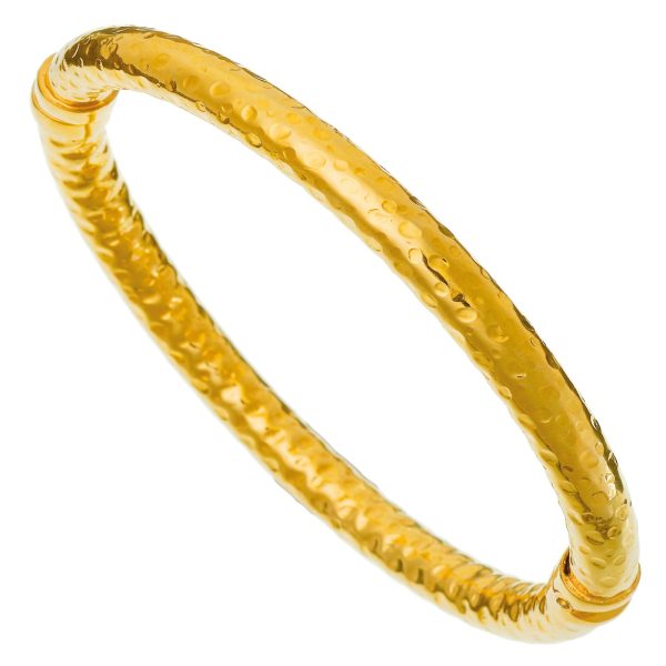 Rock bangle in gold-plated silver